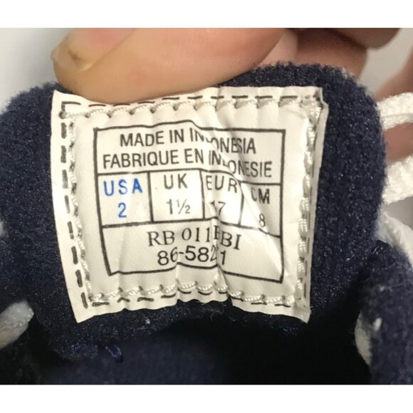 Reebok Toddler Shoes Navy Blue Size 2 With White Laces Comfortable & Durable - Picture 4 of 12